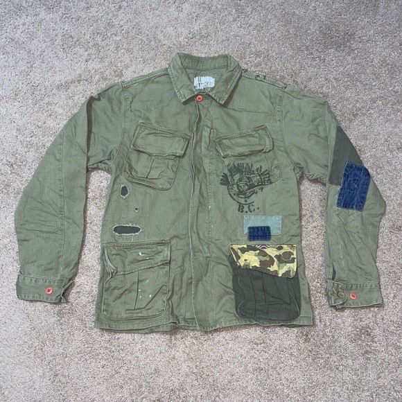 Billionaire Boys Club Other - Billionaire Boys Club Army Green Military Jacket Cut Sew Patches Size Large